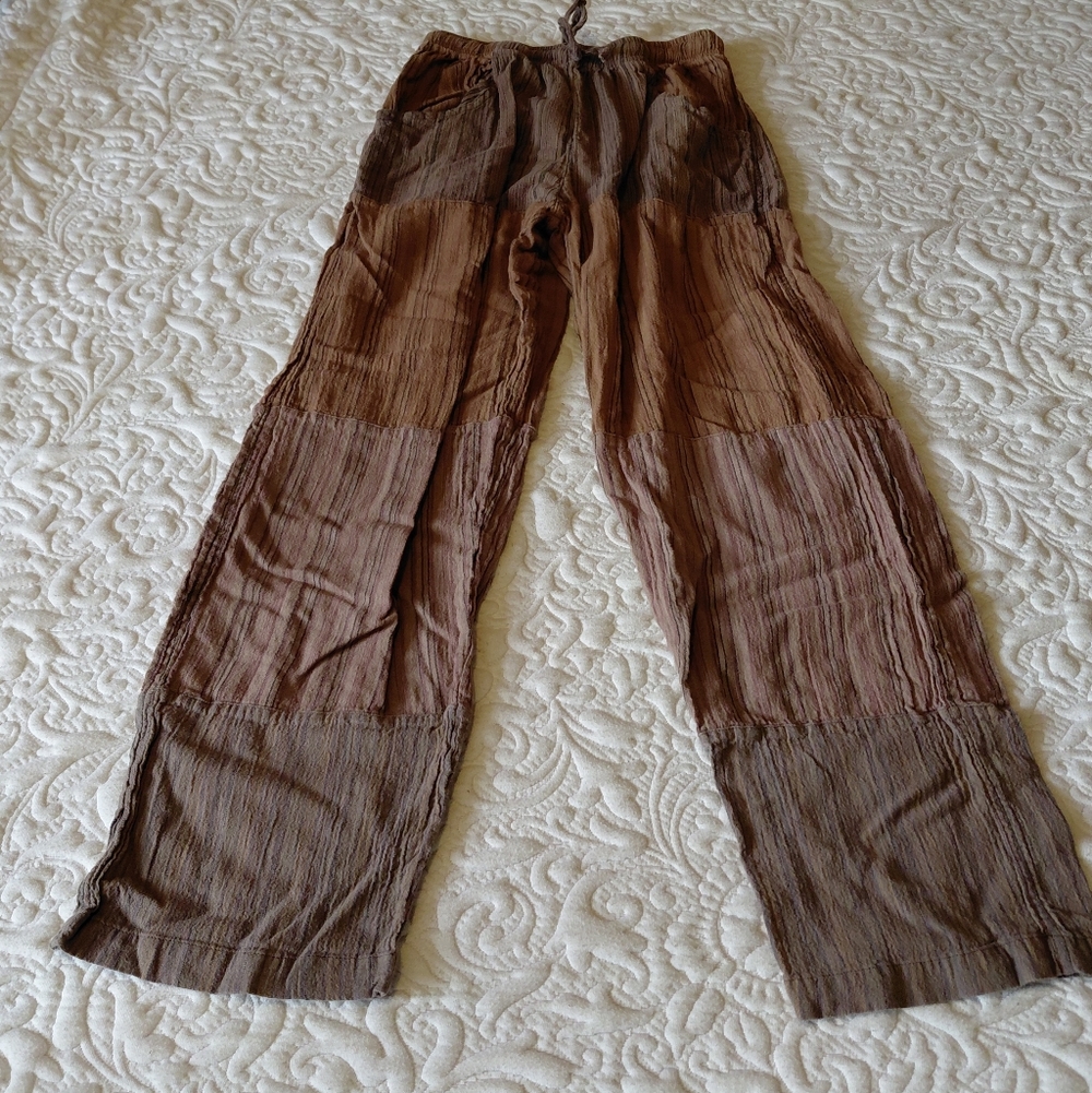 Soulflower Patchwork Cotton Pants Unisex Small